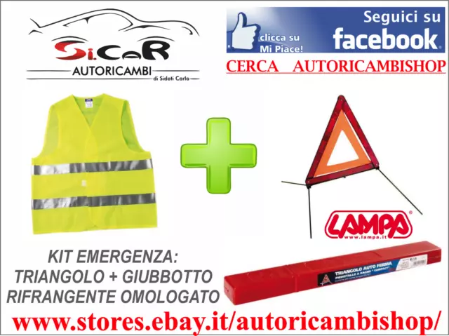 Kit Emergenza Auto  Triangolo Compact + Casacca Ad Alta Visibilità Omologato  Eu