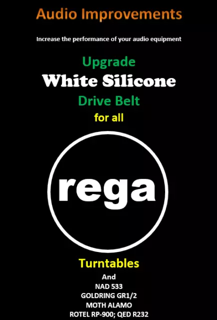 Rega Courroies en Spécial Blanc Silicone WHITE Drive Belt (2 belts)