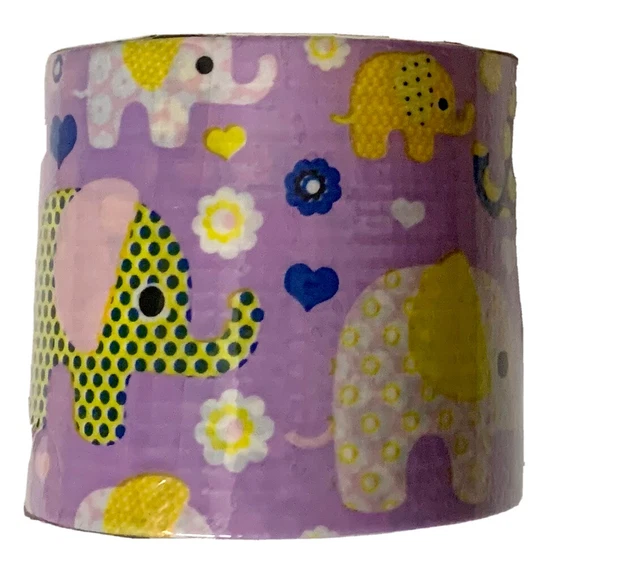 Daiso Kawaii Cute Design Duct Tape Purple Elephants Scrapbook Planner Crafts