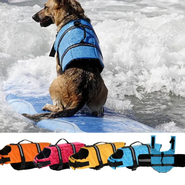 Dog Life Jacket Swimming Float Vest Reflective Adjustable Buoyancy Pet Swimsuit