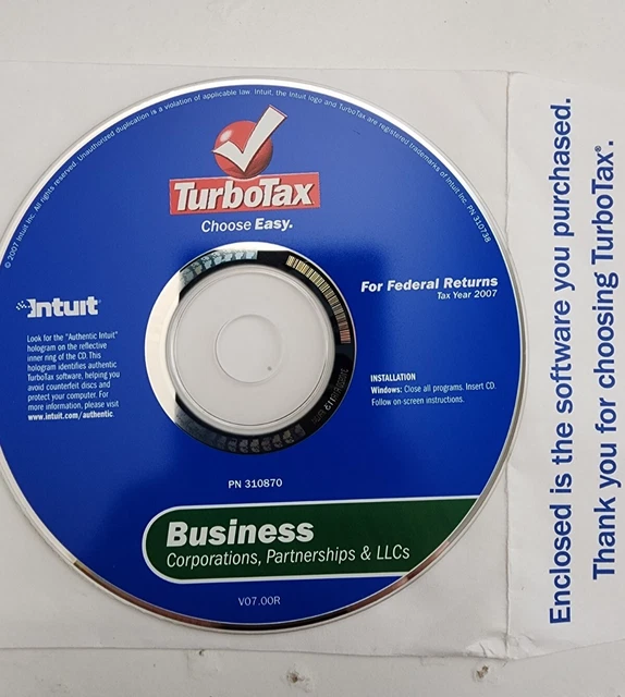Inuit Turbotax Business 2007 Federal