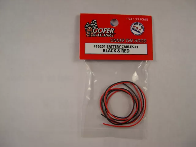 Gofer Racing 1/24 And 1/25 Scale Red And Black Battery Cables Model Car Part