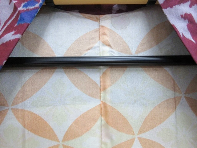 8219B4 Silk Vintage Japanese Kimono Haori Jacket Sumire Meisen 3