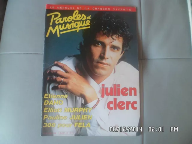 Paroles Et Musique N°49 04/1985 Julien Clerc Daho Elliott Murphy P.julien    G74