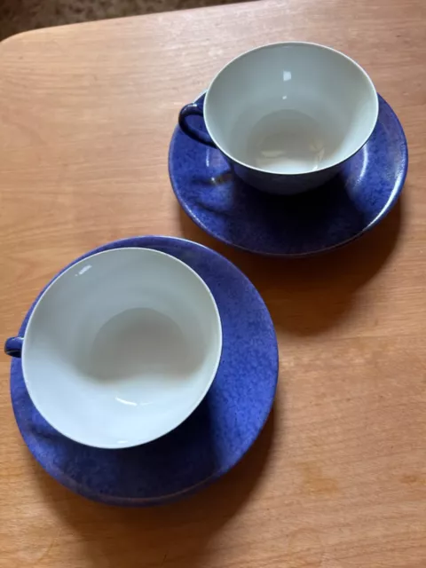 LAURE JAPY PARIS Blue Mouchette Tea Cup & Saucer Limoges French Porcelain