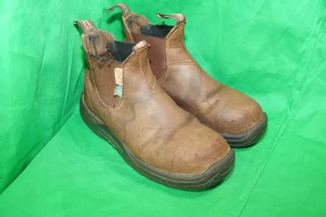 Blundstone Unisex Work & Safety Boot CSA Brown Leather Ankle Booties Size 8.5