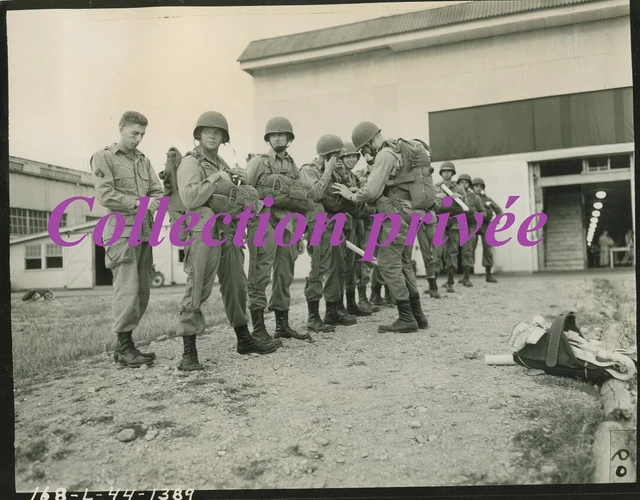 US WW2 PHOTO para veste Airborne casque Dday Normandie Carentan Utah ...