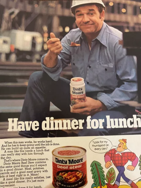 Dinty Moore Beef Stew, Full Page Vintage Print Ad