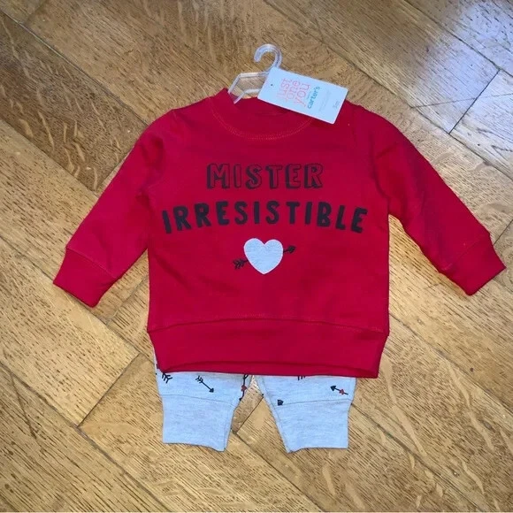 Just One You by Carters Infant Boys “Mister Irresistible” 2 pc Sweatsuit Size 3M