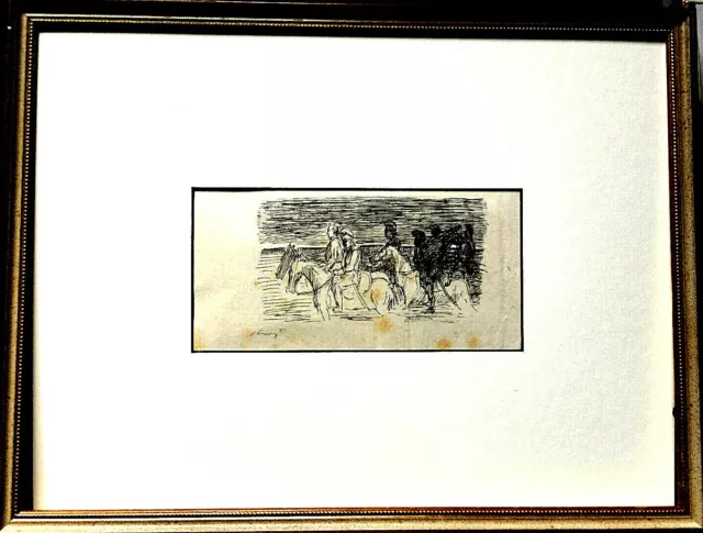 MAX SLEVOGT >Ausritt am Meer< HANDSIGNIERT, Lithographie mit Rahmen 33x43,