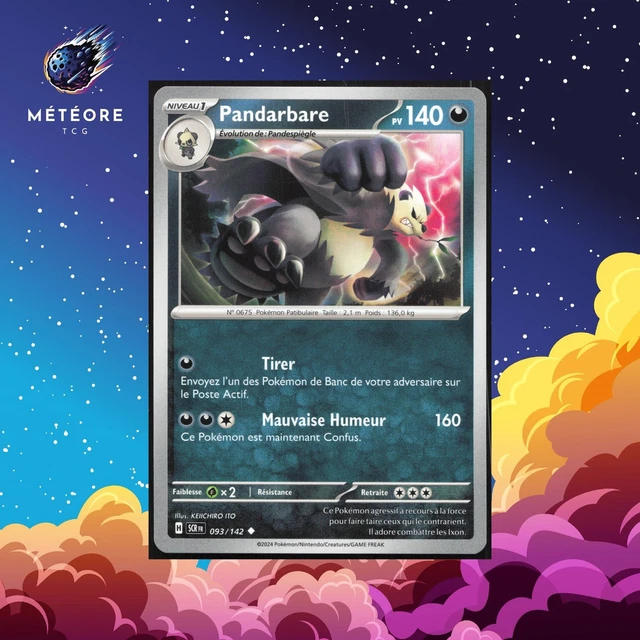 CARTE POKÉMON PANDARBARE 093/142 Couronne Stellaire Français EUR 1,40 ...