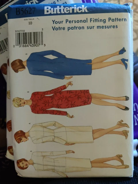 Sewing Pattern 2011 Butterick B5627 Personal Fit Misses Sz 10 Dress Zipper