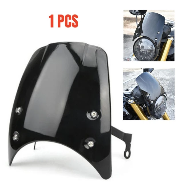 1PCS Black Universal ATV Motorcycle Windshield Windscreen w/ Mount Bracket Part