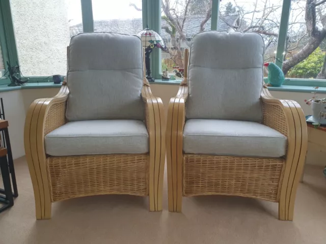 Two Cane Conservatory Chairs