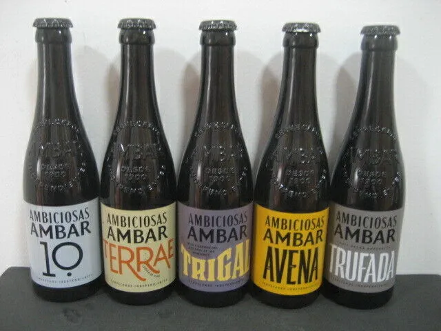 5 Bottiglie Di Birra Collezione Ambra Ambicosas. Ed. Limitata. Con distintivo