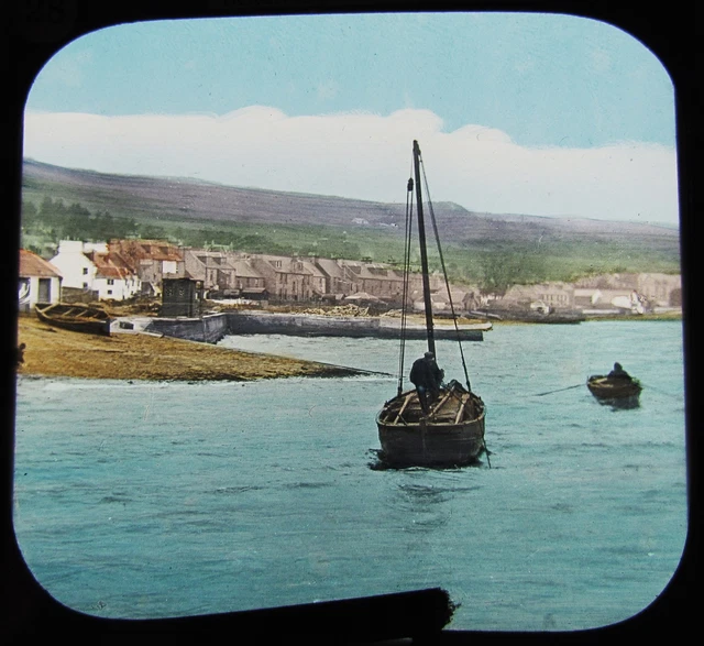 Glass Magic lantern slide ARDRISHAIG FROM THE RIVER C1890 SCOTLAND