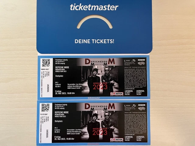 Depeche Mode Tour 2023 Leipzig Tickets 2X DEPECHE MODE Memento Mori Tour 2023 Tickets LEIPZIG 26.05.2023