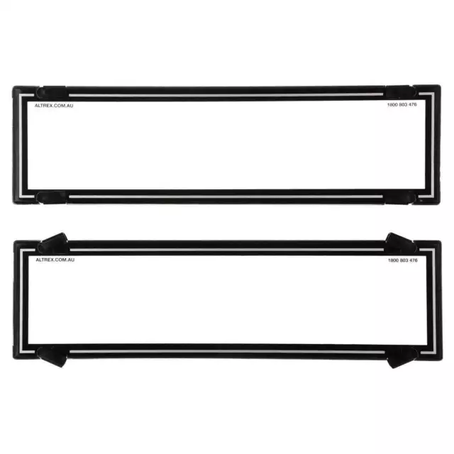 Altrex Number Plate Covers Black Without Lines & Silver Line in Border Slimline