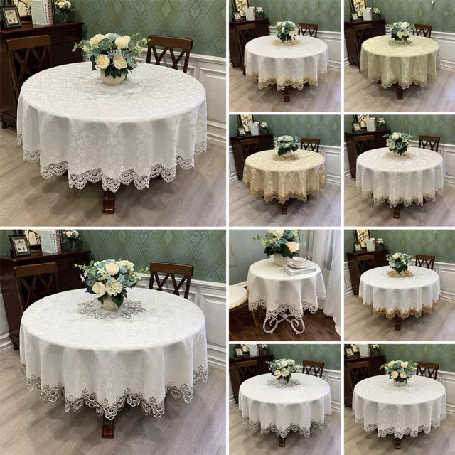 Wrinkle Free Tablecloth Round Dining Table Cloth Cover Christmas Party Decor New 2
