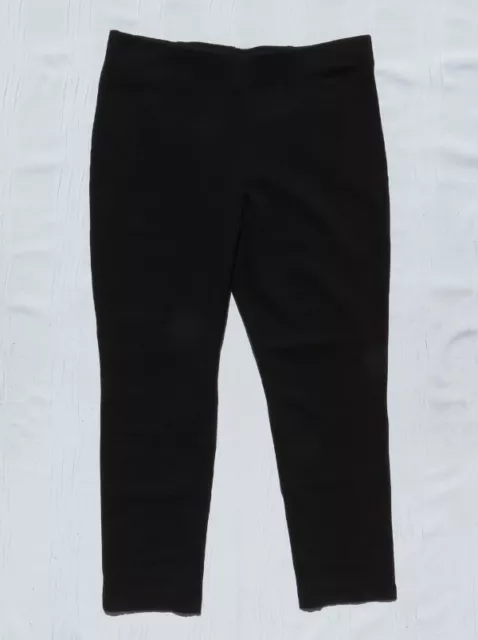 CHICO’S US 2 12 14 Large Black Stretch Ponte Knit JULIET Slim Leg Ankle Pants