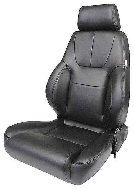Procar Elite 1200 Series Vinyl Complete Bucket Seat; Right/Passenger; Black