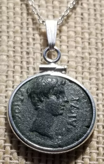 Roman Emperor Caligula Genuine Ancient Coin Pendant 925 Silver Necklace with COA