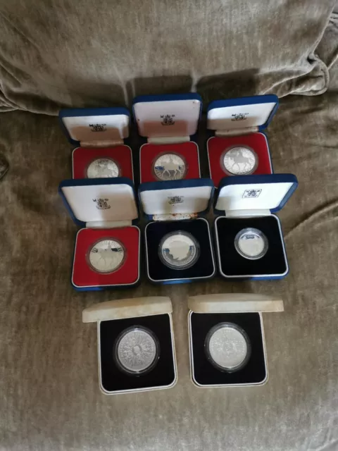 8 x BRITISH SILVER PROOF COINS