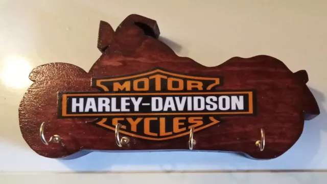 Harley Davidson Wall Mount Wooden Key Holder Rack