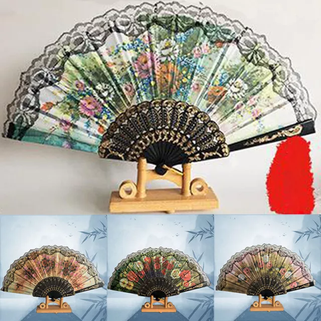 Rainbow Leopard Fan Chinese Dance Party Fans Folding Flower Spanish Hand Held