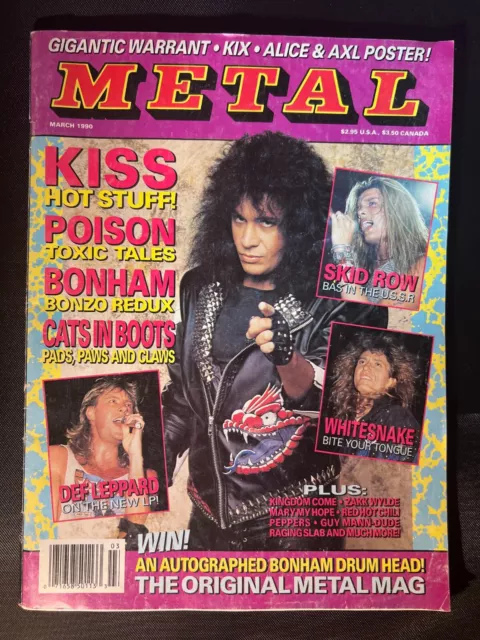 Cartel de rosa de metal pesado metal marzo de 1990 con Alice Cooper y Axl