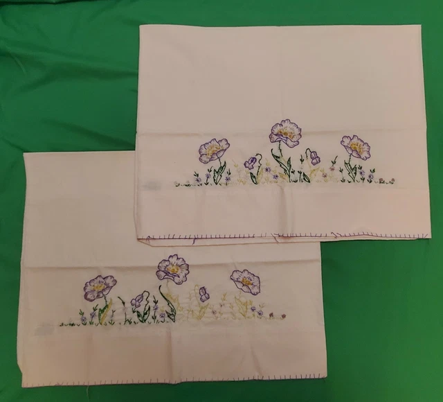 2 estuches de almohada rosas aguja bordada finca flores artesanales fundas de almohada lino