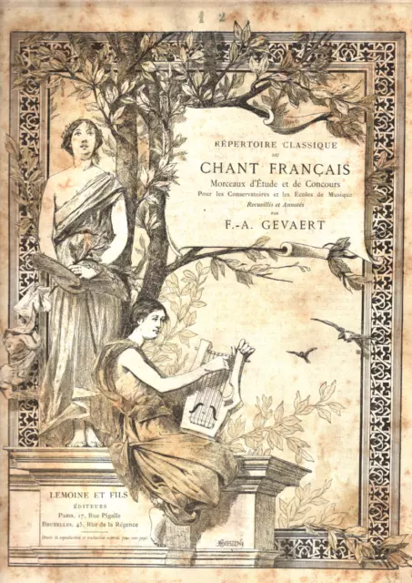 Gevaert. Repertoire Classique Du Chant Francais N°1-2  Sacchini Oedipe A Colone