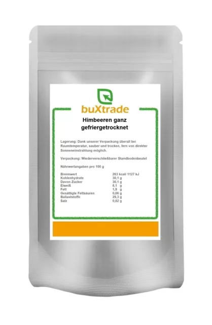 Gefriergetrocknete Himbeeren ganz | Himbeeren | Trockenfrüchte | versch. Mengen