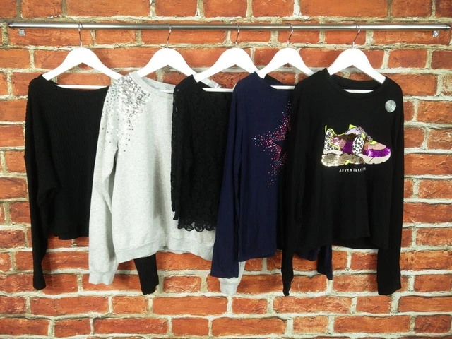 Girls Bundle Age 10-11 Years H&M M&S Sweatshirt Pullover T-Shirt Lace Top 146Cm
