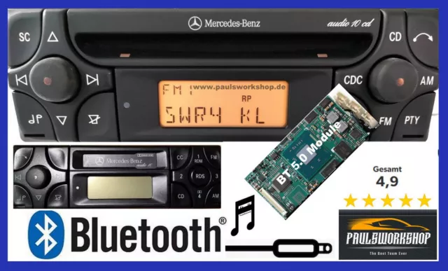 ★Bluetooth 5.0 AUX Modernisierung Autoradio Umbau Mercedes-Benz Audio 10 CD / CC