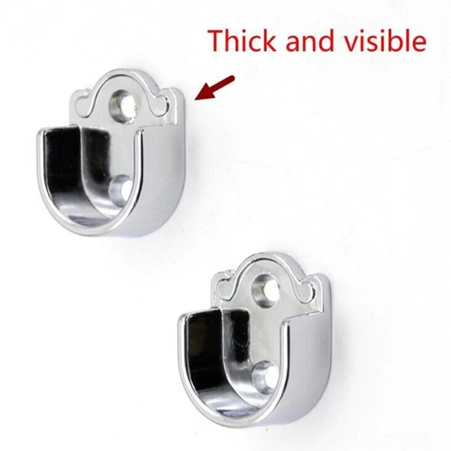 Support tige de support pour garde-robe tubulaire en alliage de zinc (argent 2 p