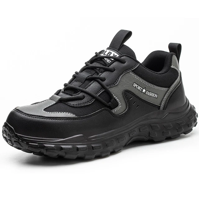 Women's Lightweight Black Steel Toe Work Shoes – Maxsteel Lace Up Trainer Boots