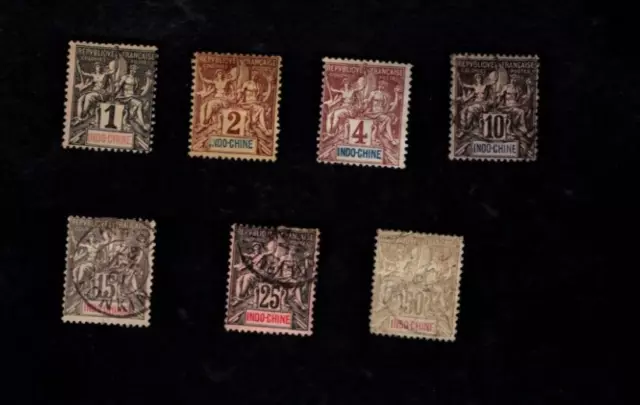 Indo-China sc#3-5,8,11,13,18 (1892-1900) Used