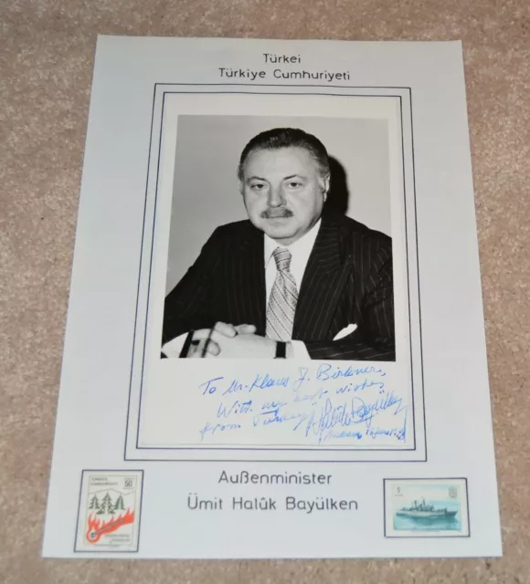 Foto firmada diplomático turco de Ümit Haluk Bayülken