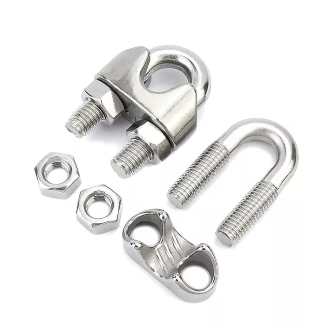 Morsetto per fune metallica M4U Bullone Morsetto Ø 4mm Robusto Acciaio Inox 10pz