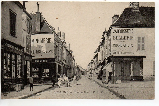 SEZANNE - Marne - CPA 51 - grande rue - magasin Godard