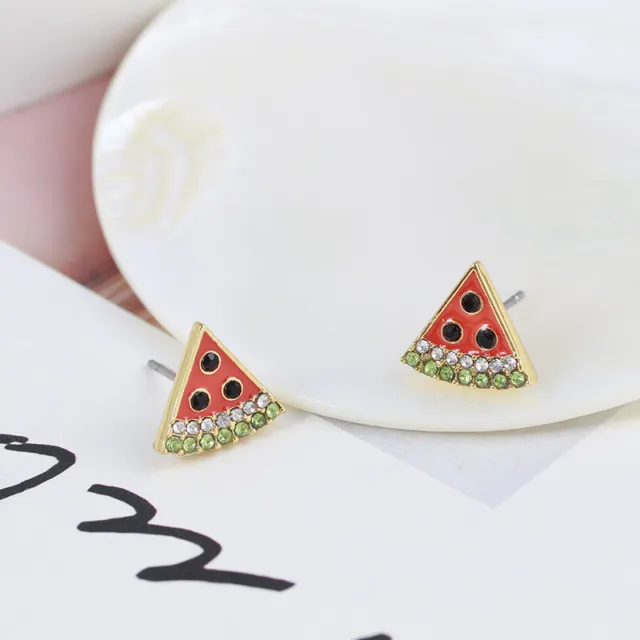Kate Spade New York Enamel Watermelon Pave Small Studs Earrings