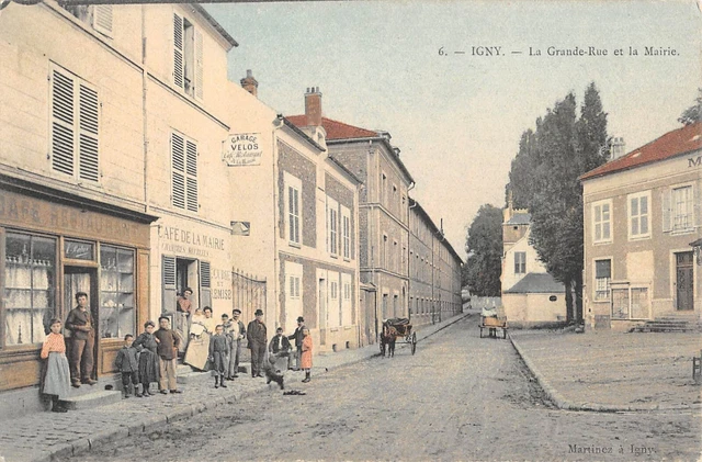 Cpa 91 Igny / La Grande Rue / Mairie / Cafe De La Mairie