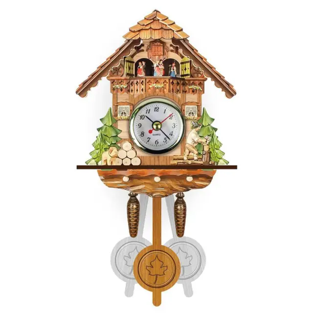 (CM003) Antique Wooden Cuckoo Clock Home Decor Hanging Bell Pendulum With