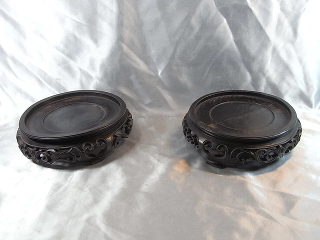 Ancienne Grande Paire De Vases Porcelaine Emaille Canton Chine Chinese Asiatique 11