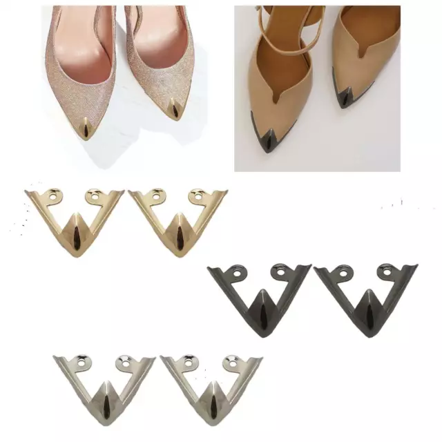 Pack of 2 shoes tip protection metal plain women's high heels toe cap