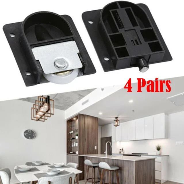 2 Set Guide per Porte Scorrevoli,Ruote Silenziose per Mobili,Kit Binario con Ingranaggio per Ante Armadio | Leroy Merlin