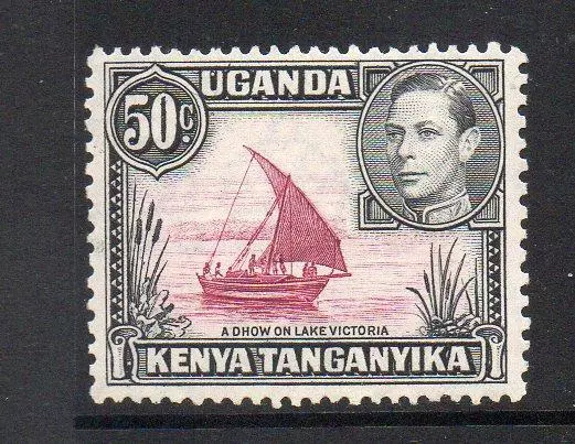 KUT MNH 1938 SG144 KGVI 50c PURPLE & BLACK PERF 13 X 113/4