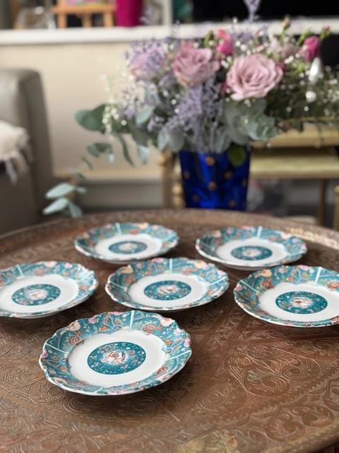 Lot De 6 Assiettes Marocaines Cocéma De Fès – Porcelaine 20cm, Très Bon état
