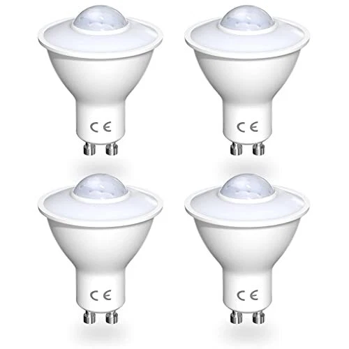 LUXVISTA 4PACK 5W GU10 Ampoules LED avec Détecteur de Mouvement